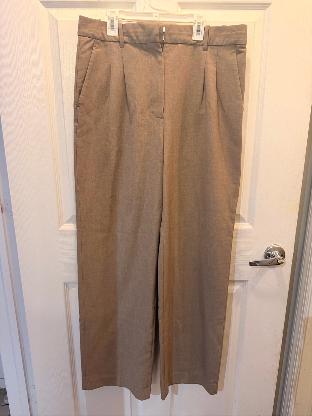 Aritzia Classic High-Waist Wide-Leg Pants in Khaki